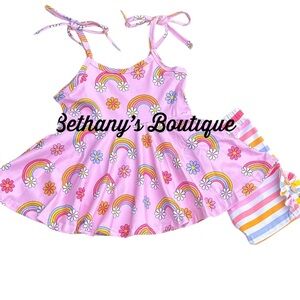 Pink Rainbow top and Shorts Set